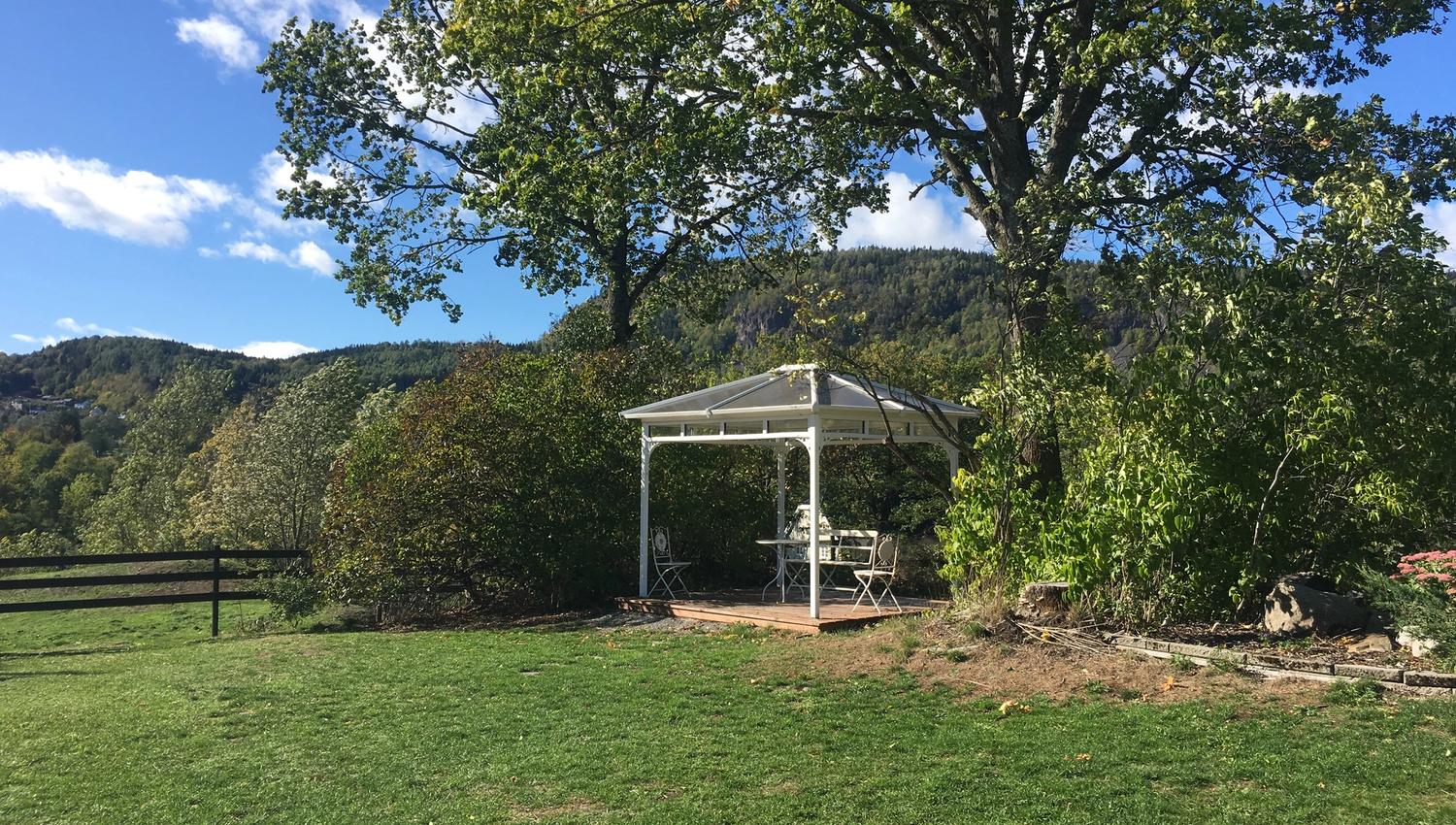 Grønt gress, pavilliong