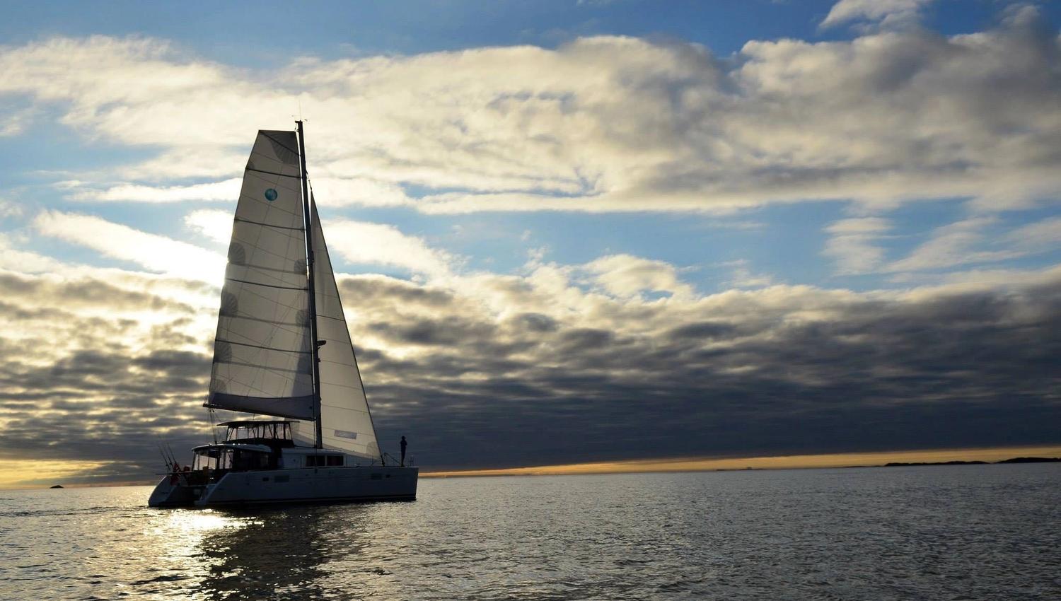 Sailboat in evening light