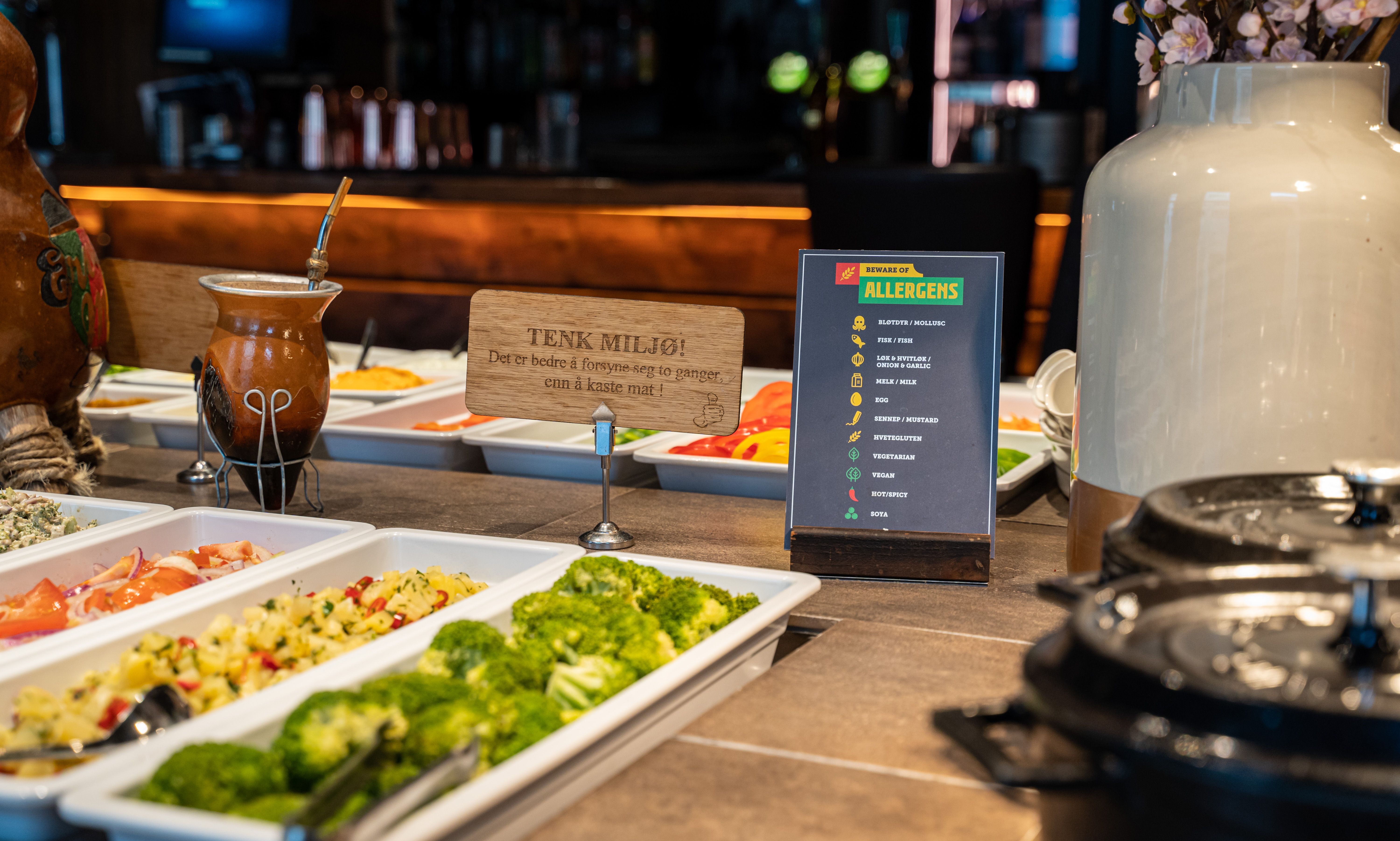 Sauces and salats at the buffet