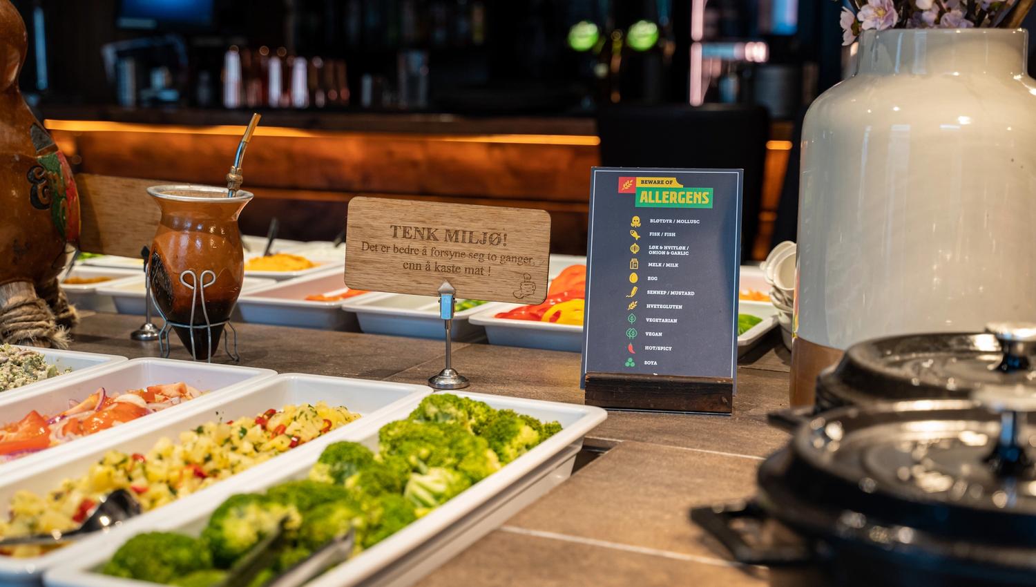 Sauces and salats at the buffet