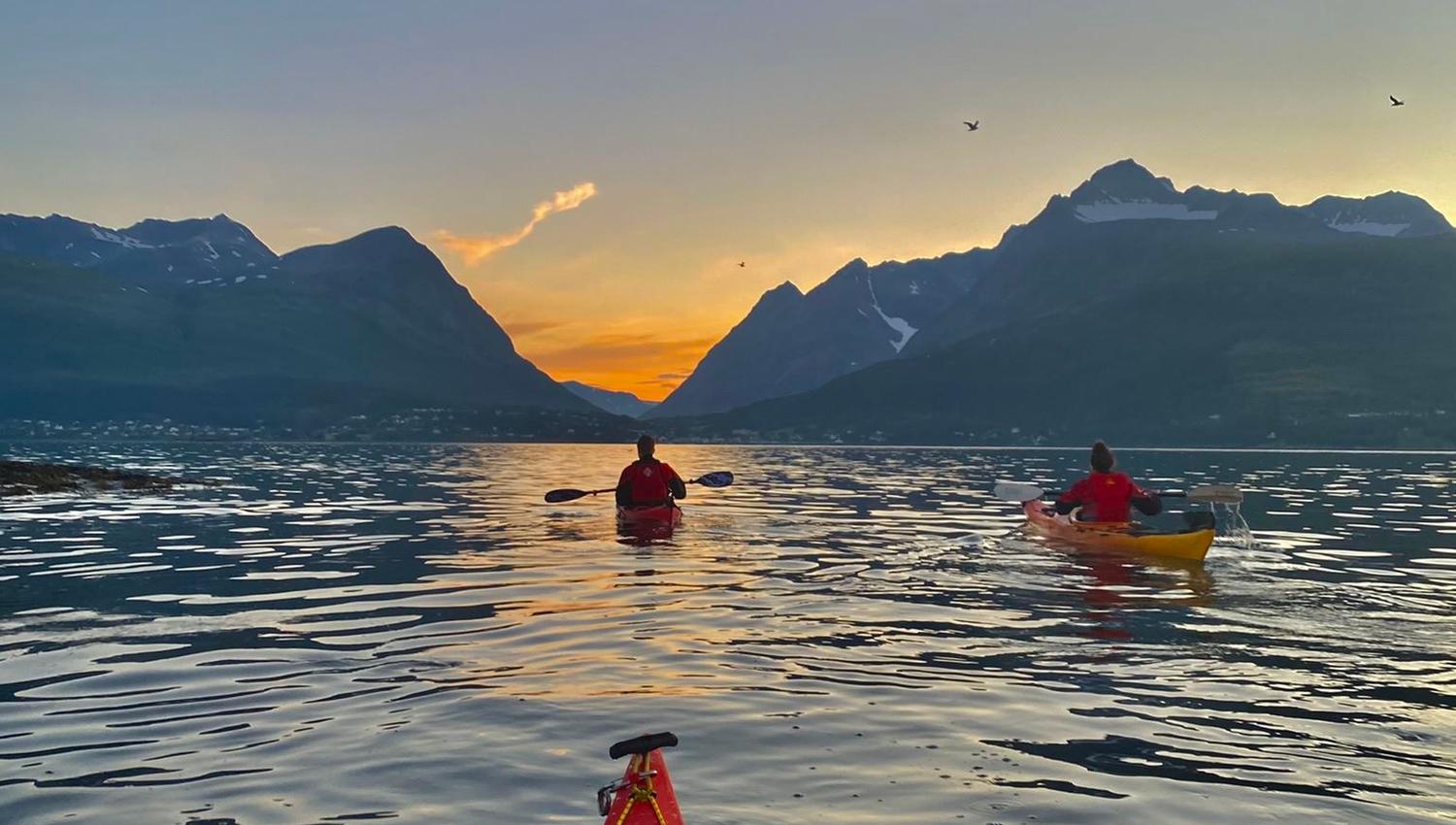 Midnight sun kayaking