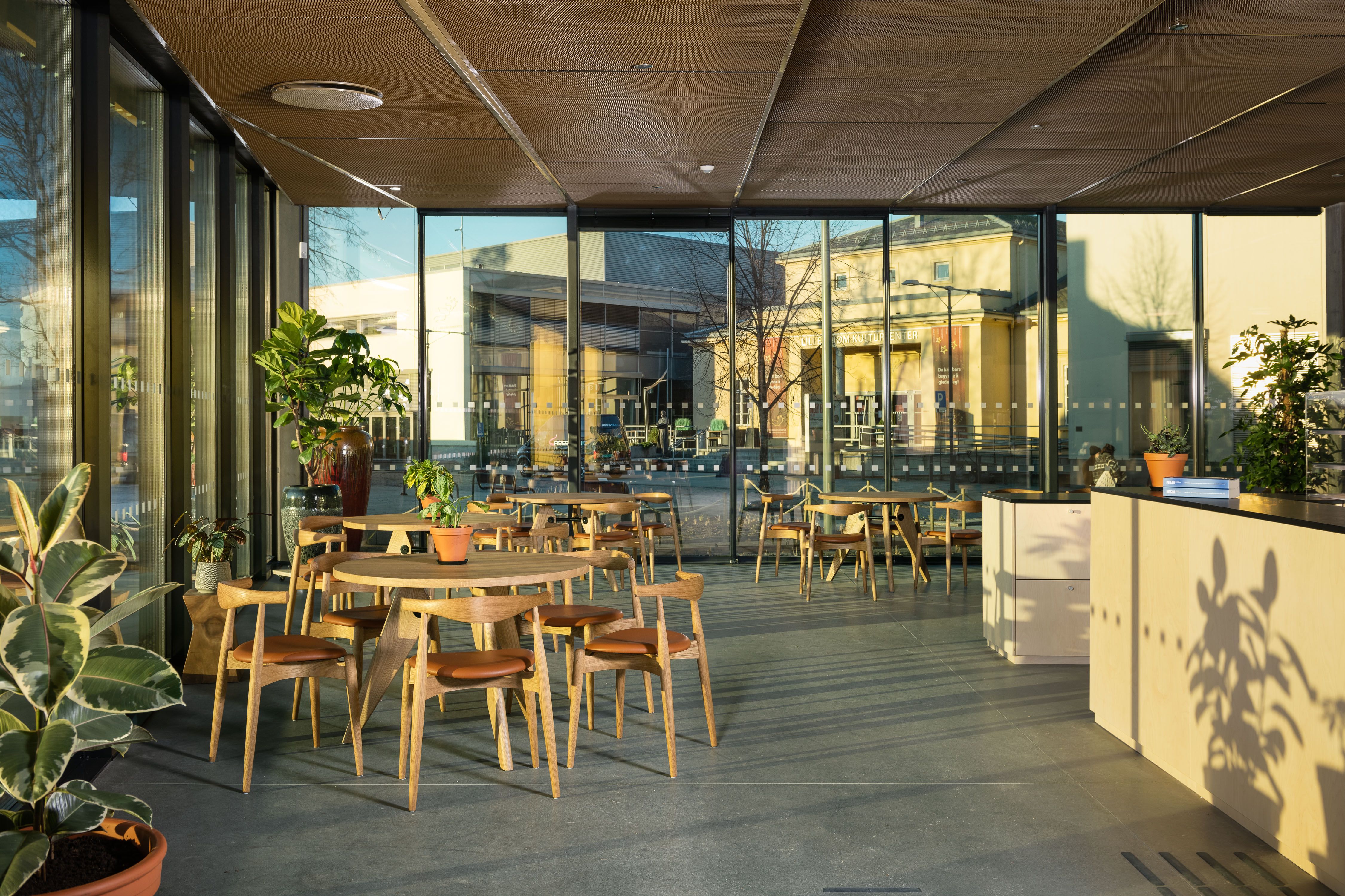 Café with chairs and tables