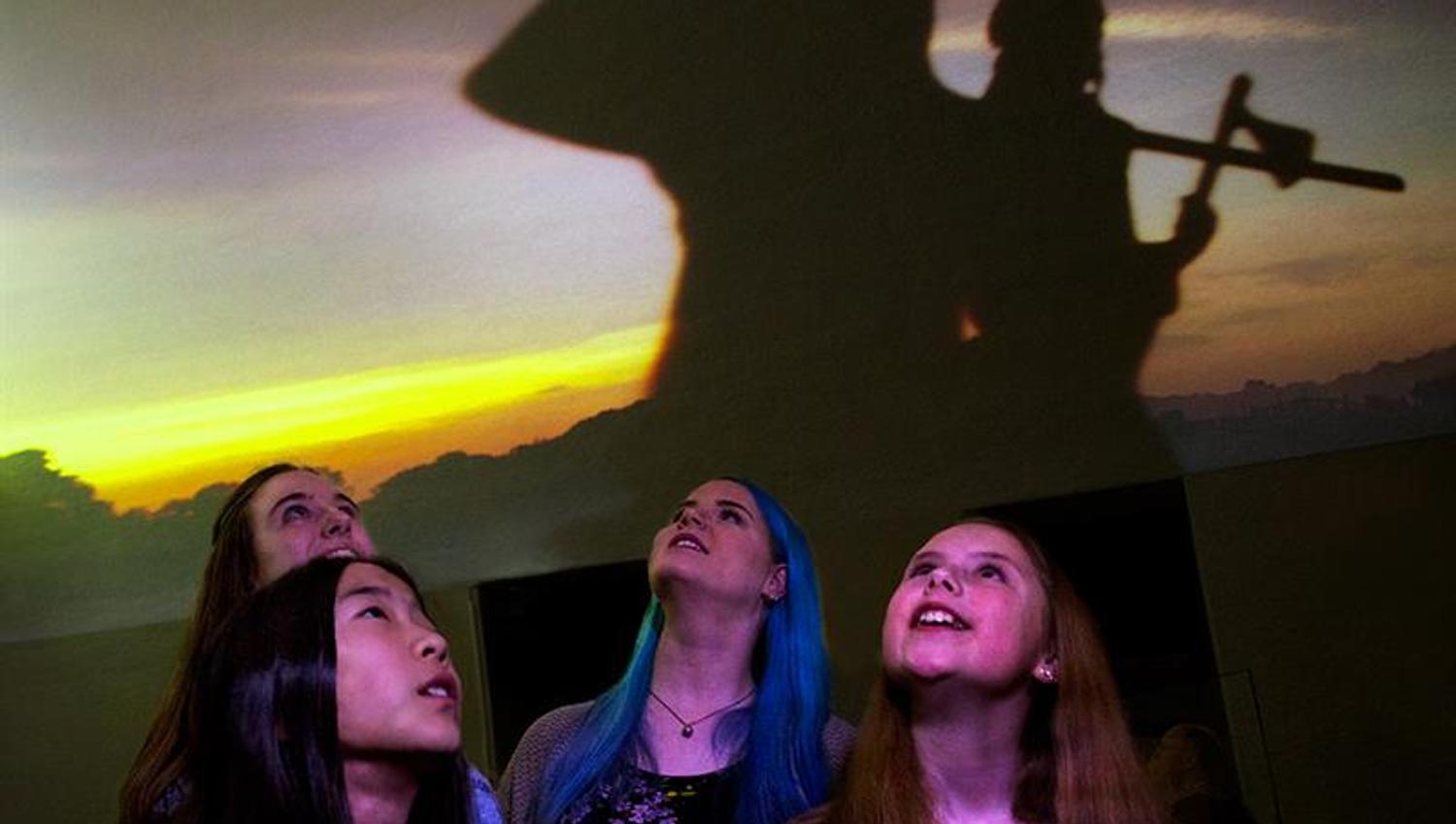 An audience watching the film in the Tune hall.
