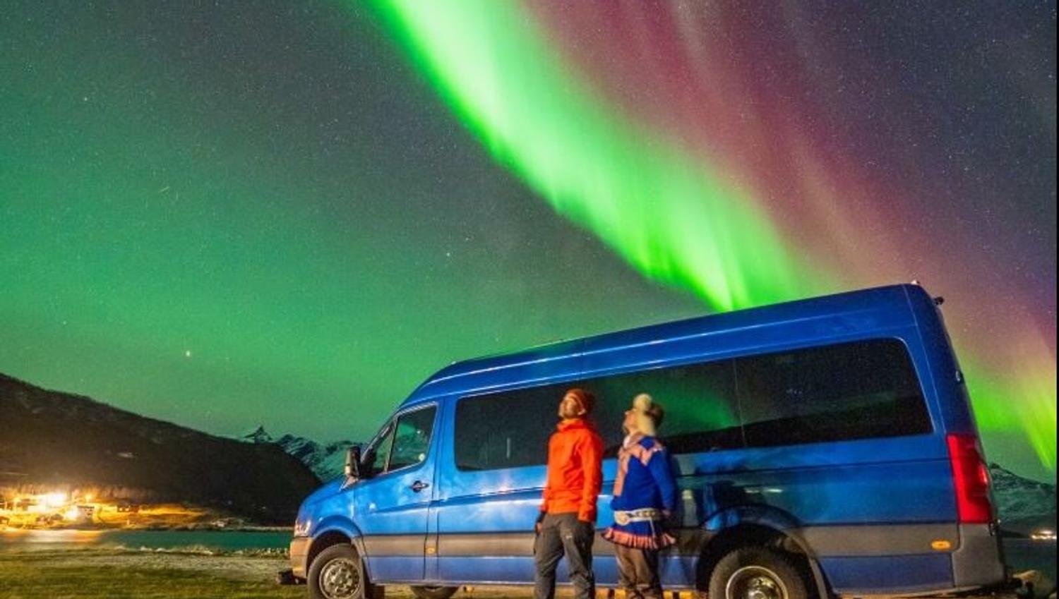 The Lights float over the mini-bus