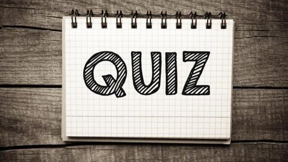 Quiz written on a piece of paper