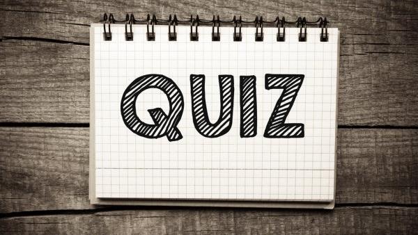 Quiz written on a piece of paper