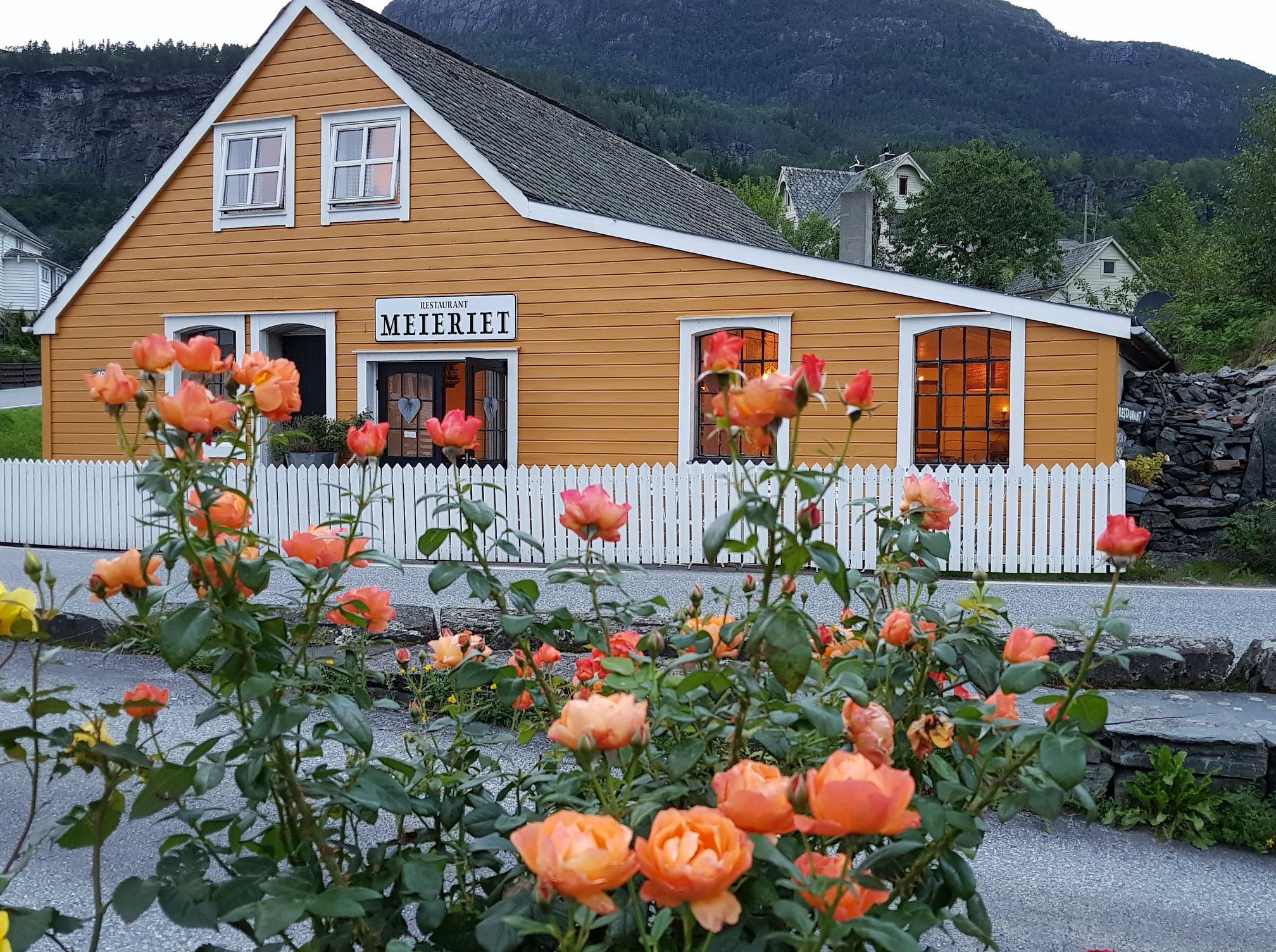 Old dairy in Herand, Hardanger, surrounded by beautiful roses. Part of Kramsjø’s charming history.