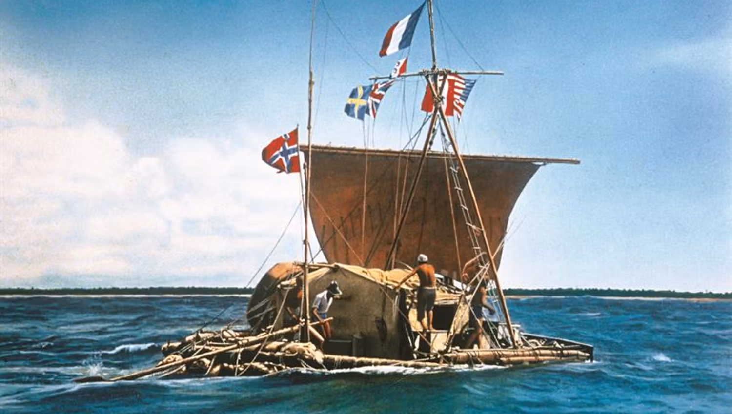Photography of Kon-Tiki sailing.
