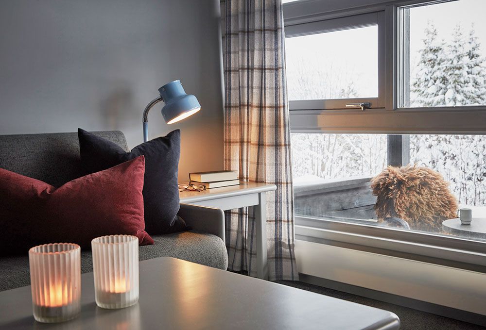 living room of the 2-room apartment at Gaustablikk apartments
