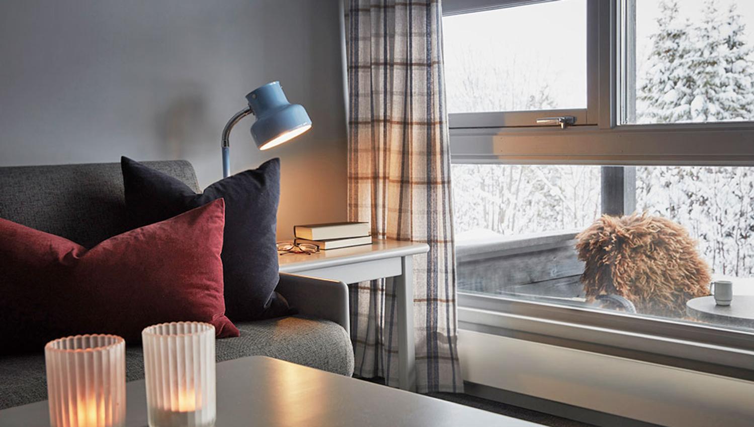 living room of the 2-room apartment at Gaustablikk apartments
