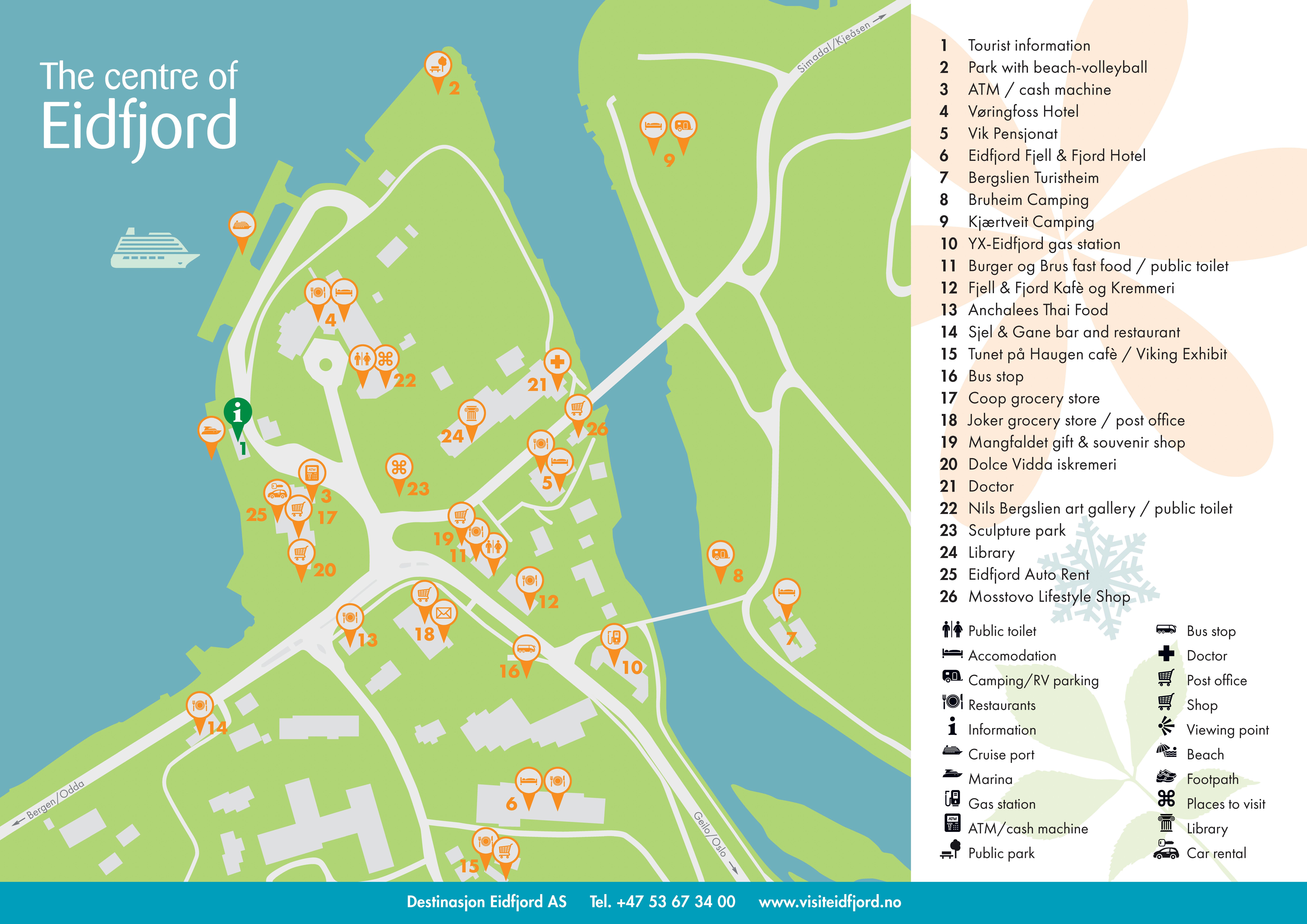 The center map of Eidfjord.
