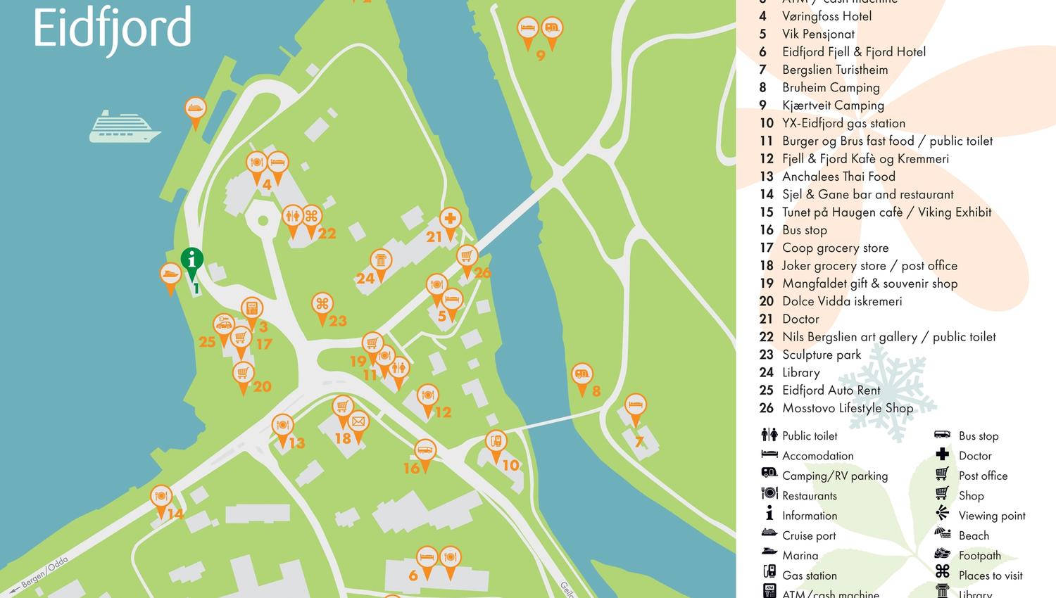 The center map of Eidfjord.