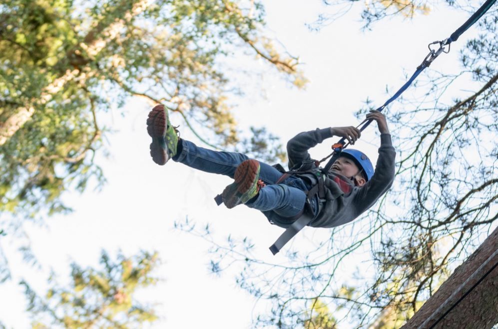 Boy in zip line