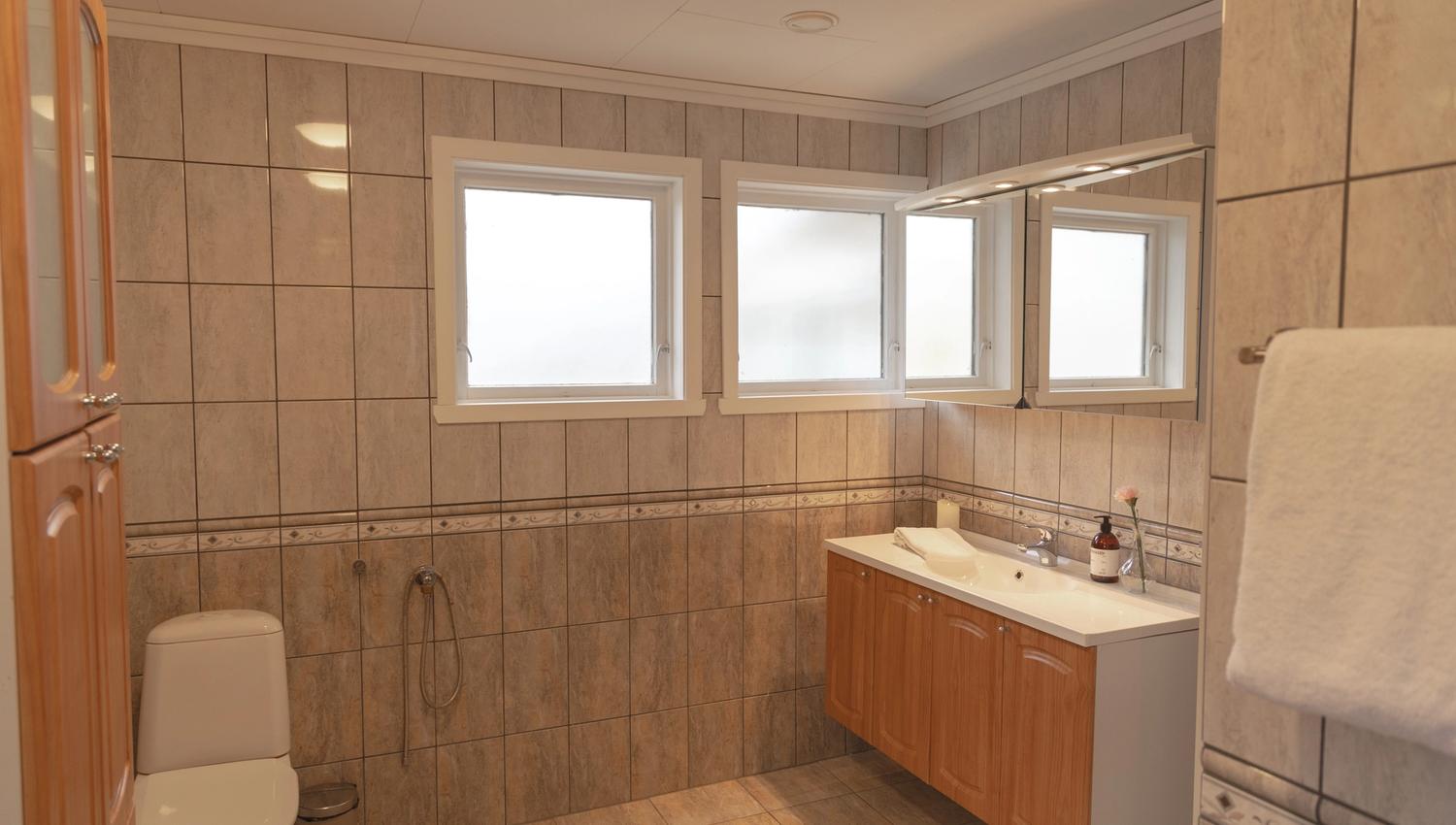 Lovely tiled bathroom