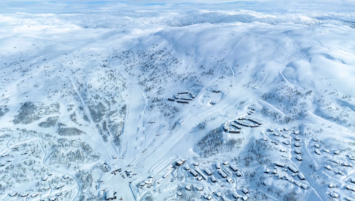drone image of Haukelifjell ski centre