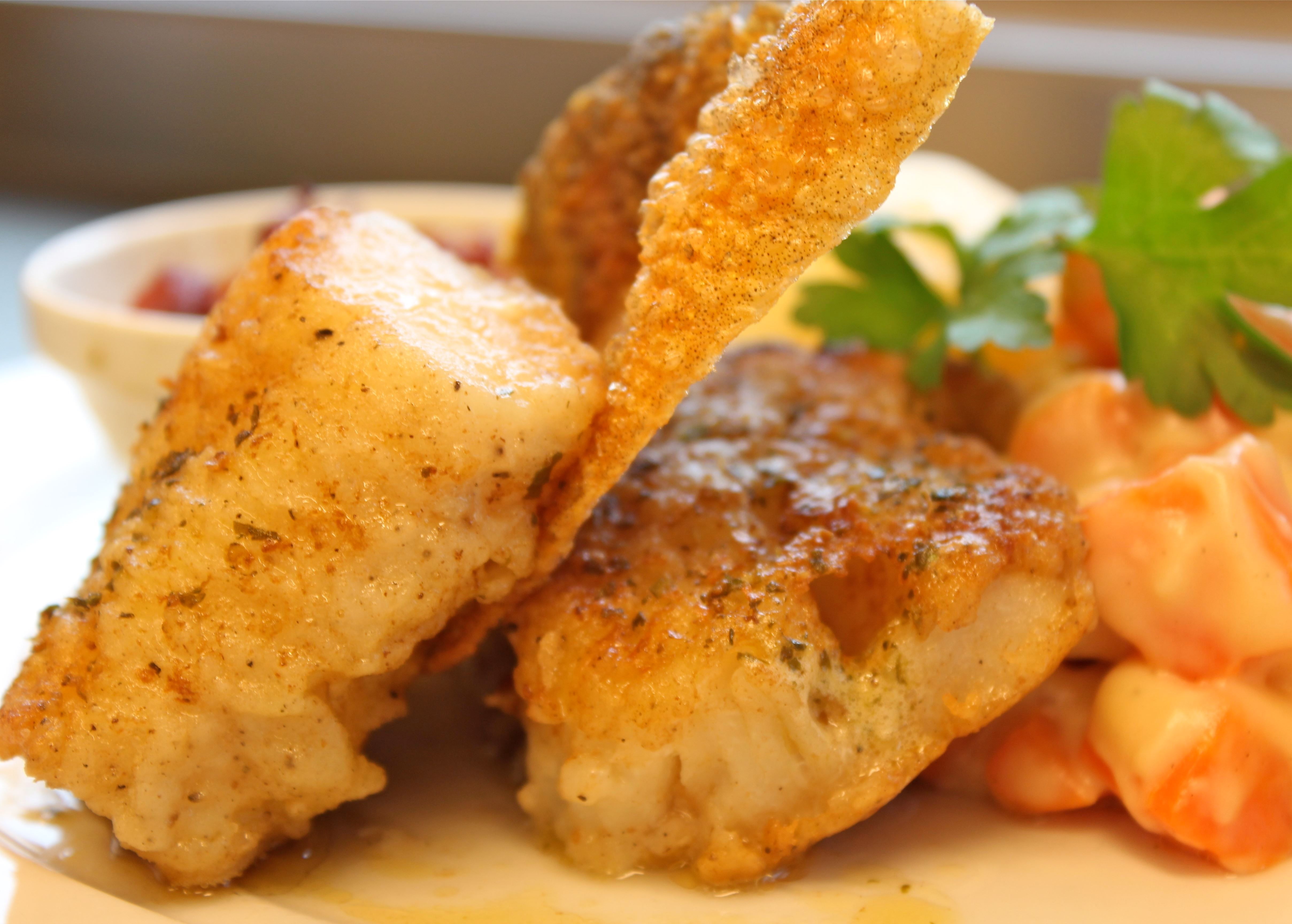 Delicately prepared Norwegian tradition fish dinner