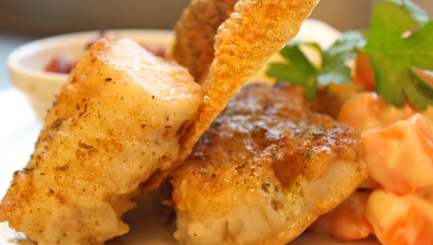 Delicately prepared Norwegian tradition fish dinner