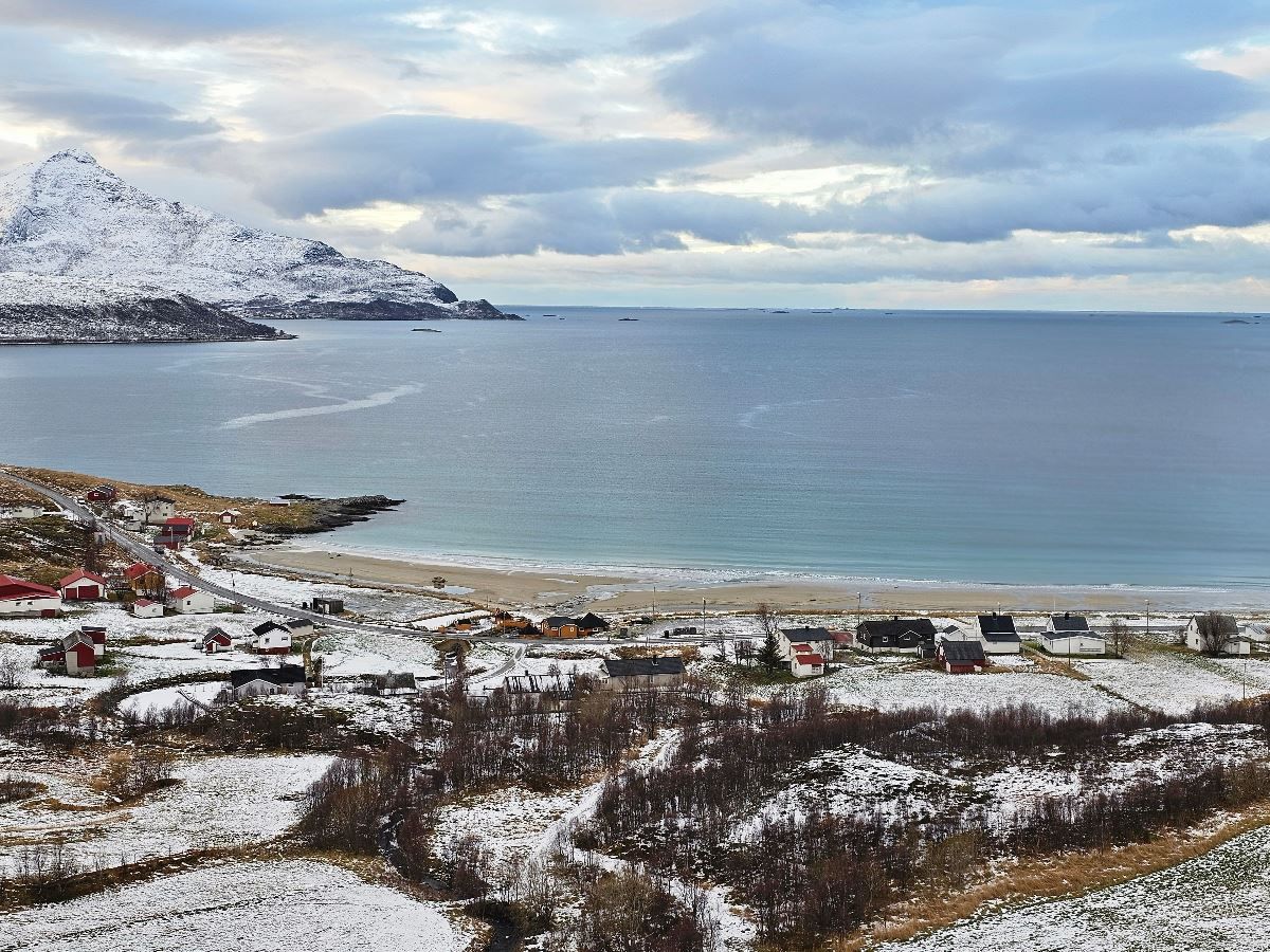 Coast and fjord view in the winter
