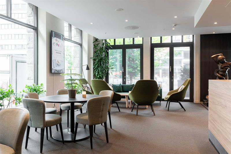 Lobby with seating sections