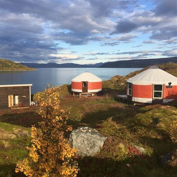 Small huts in the summer