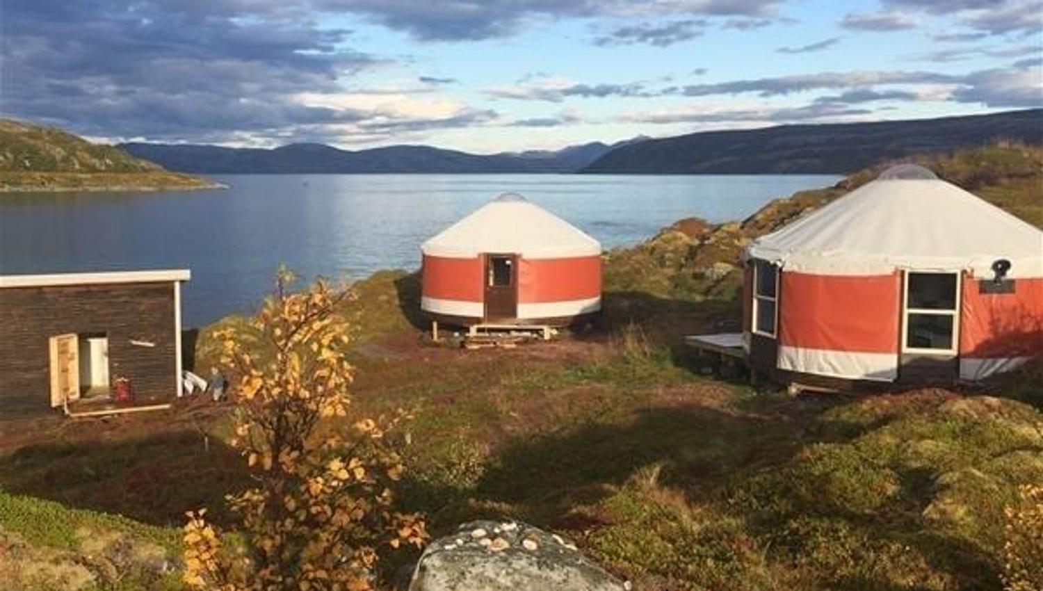 Small huts in the summer