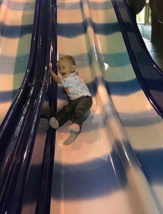 A child in a slide