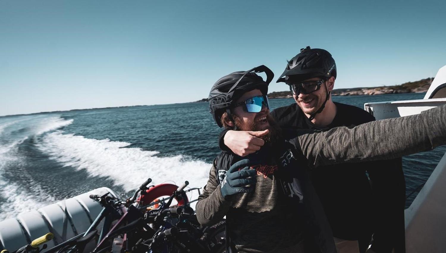 cyclists on the taxi boat