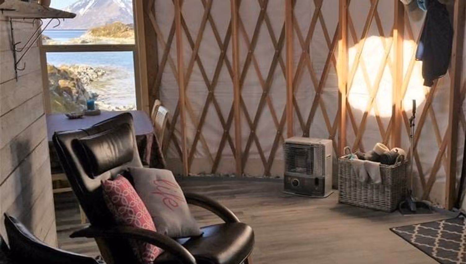 Inside a little hut