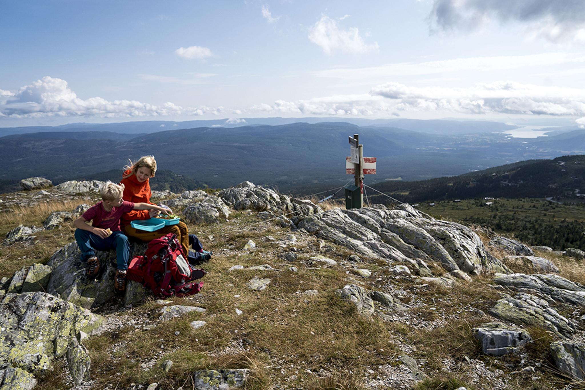 matpause og utsikt fra toppen