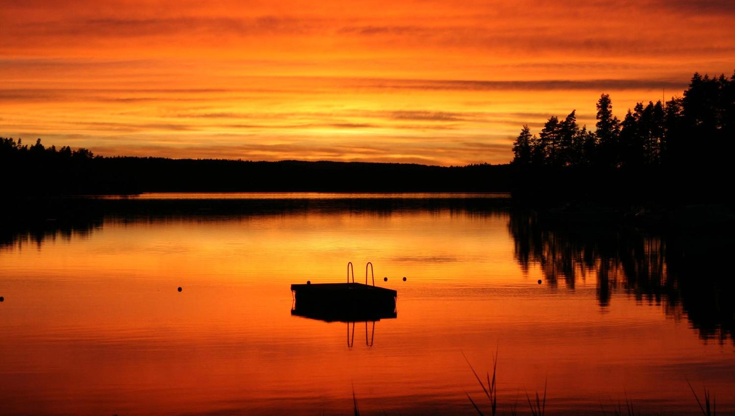 bathing place in the sunset
