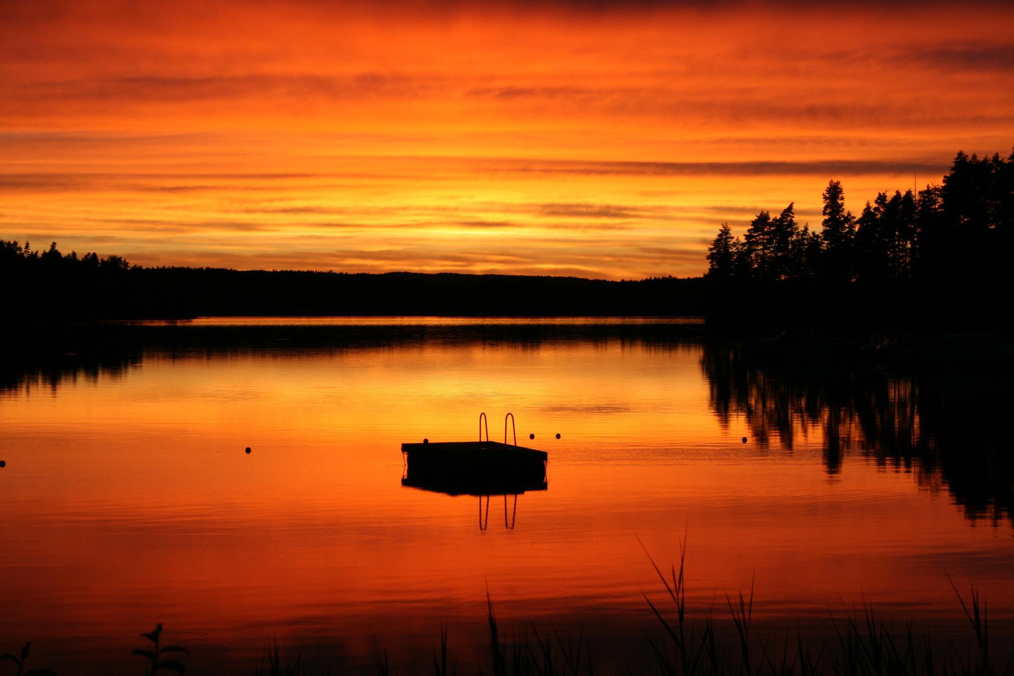 bathing place in the sunset