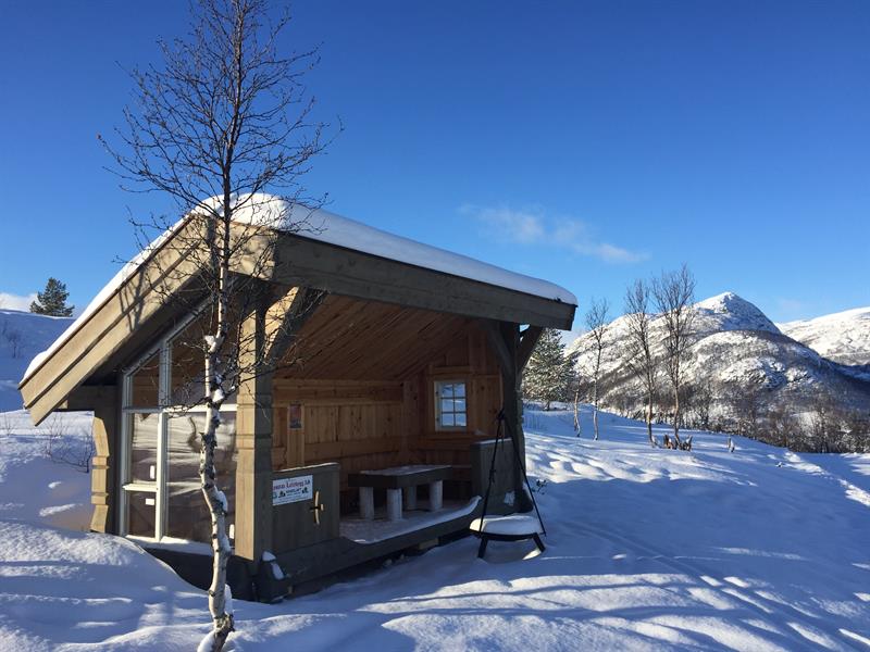 Gapahuk på Otrosåsen, 858 moh.
