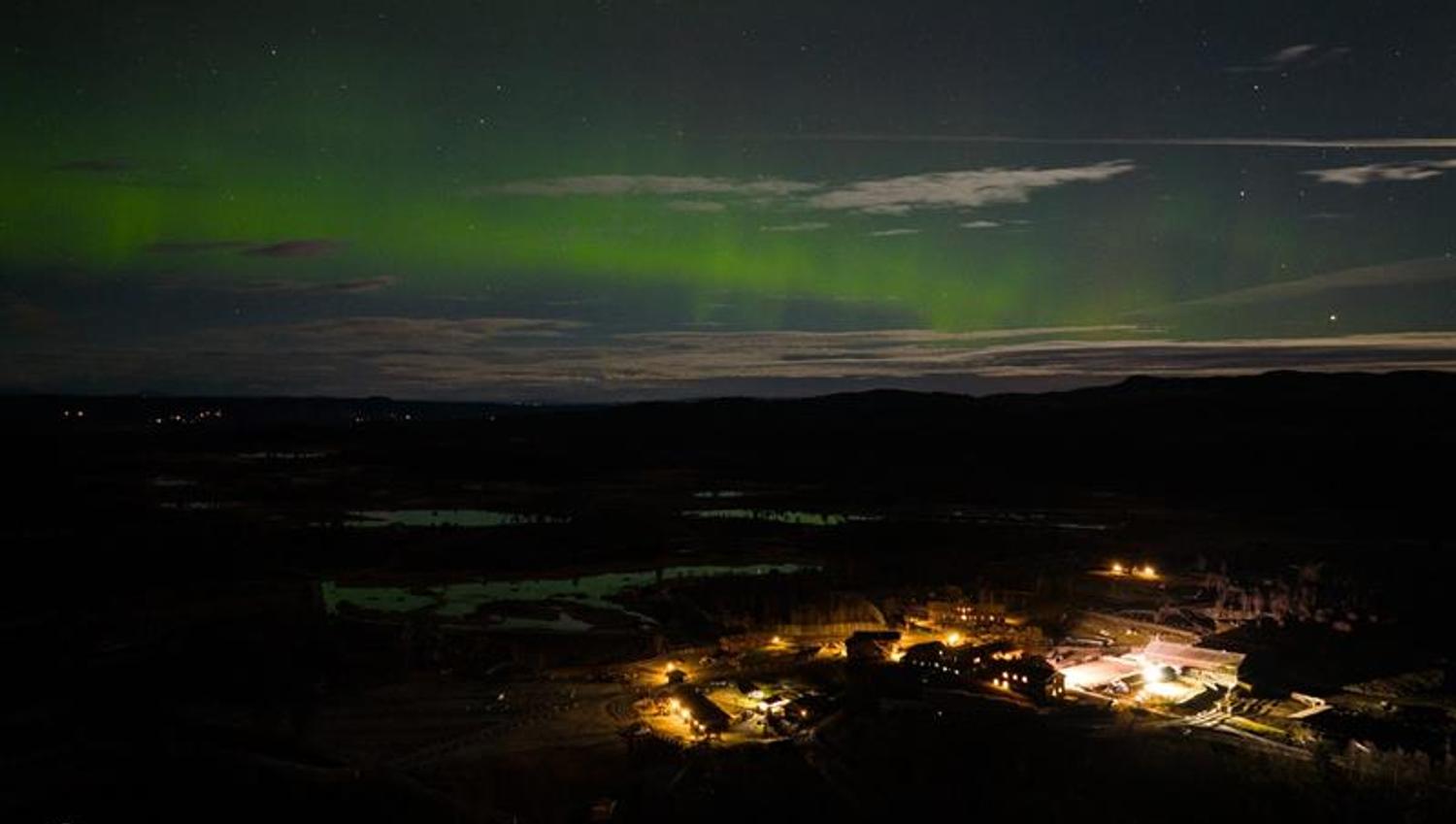 nordlys over Langedrag
