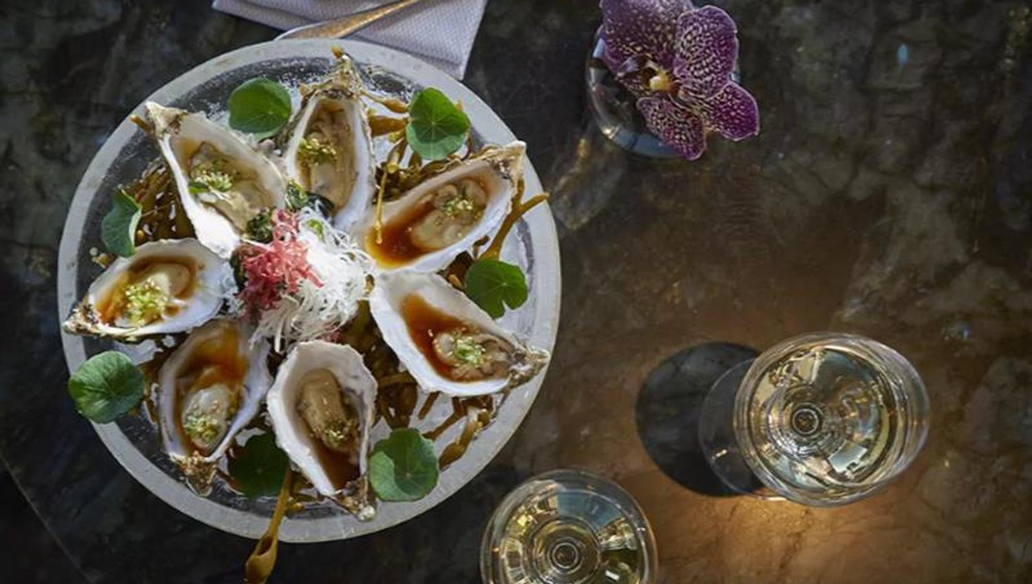 Oysters on a plate.