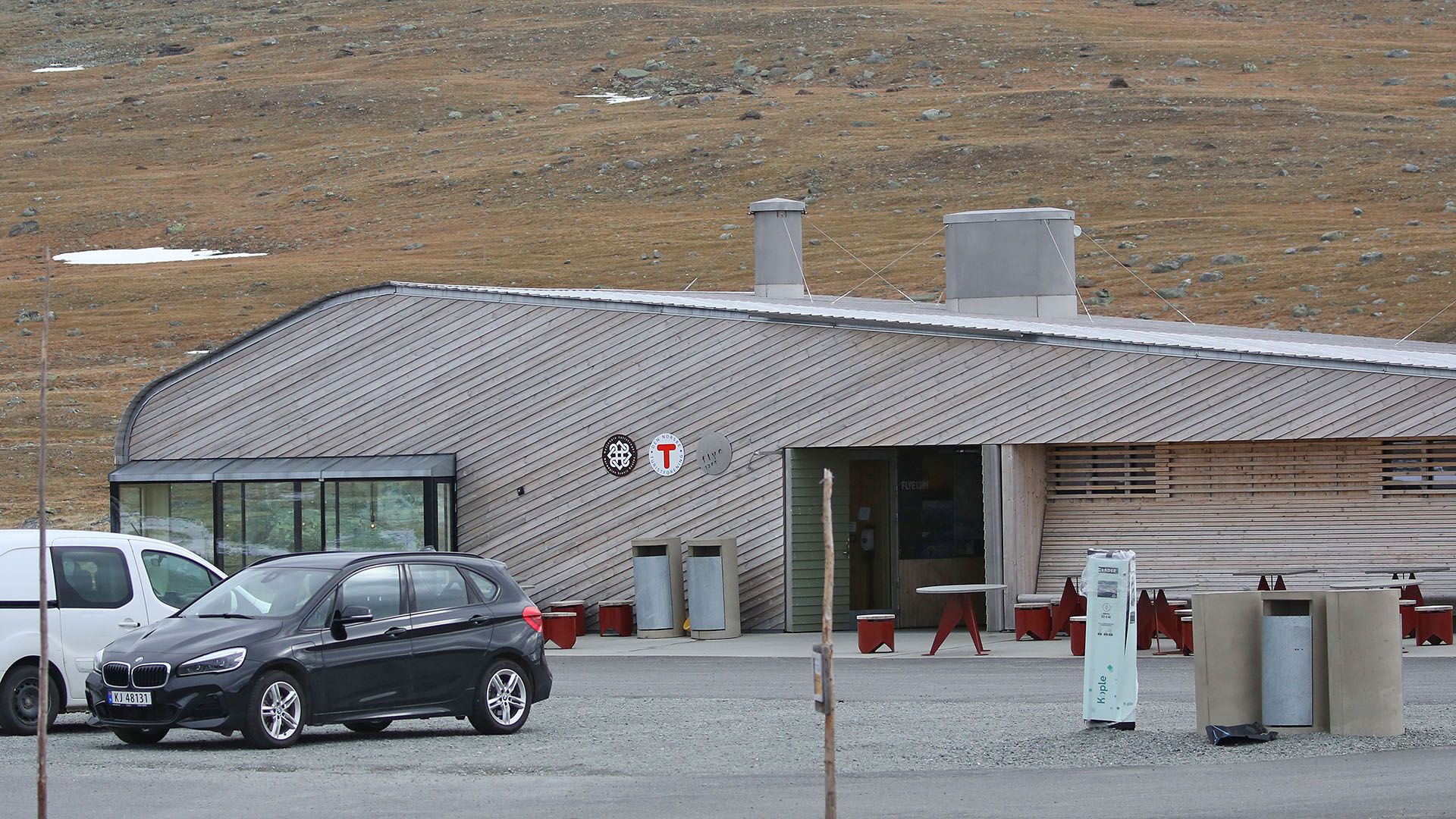 modern wooden building on a high plateau