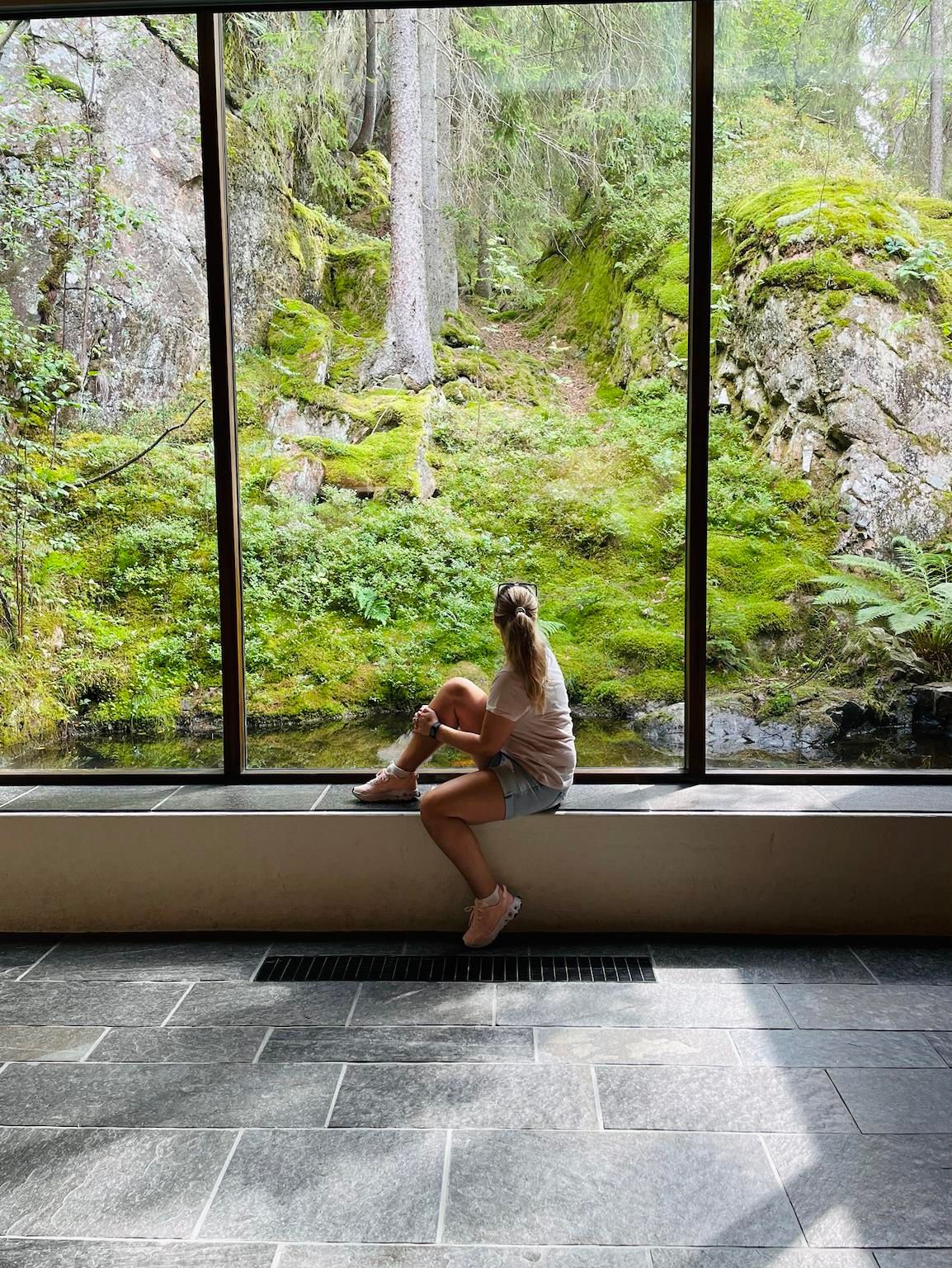Girl in front of window - nature