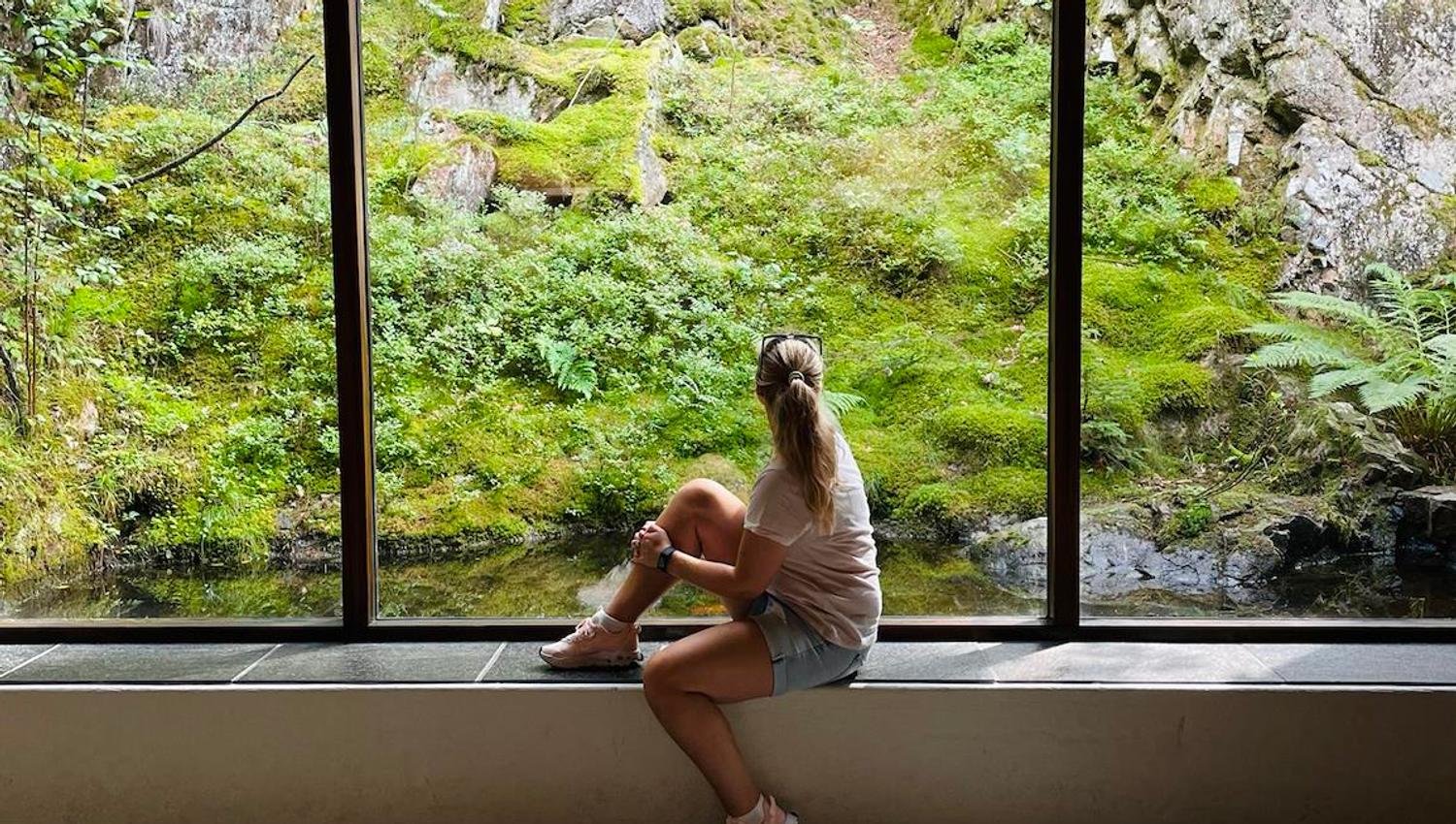 Girl in front of window - nature