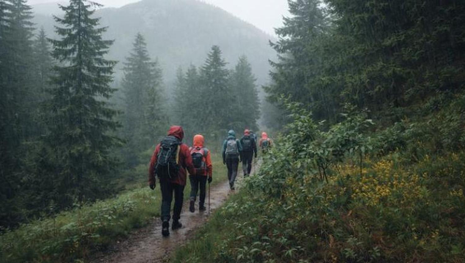We hike in rain or shine