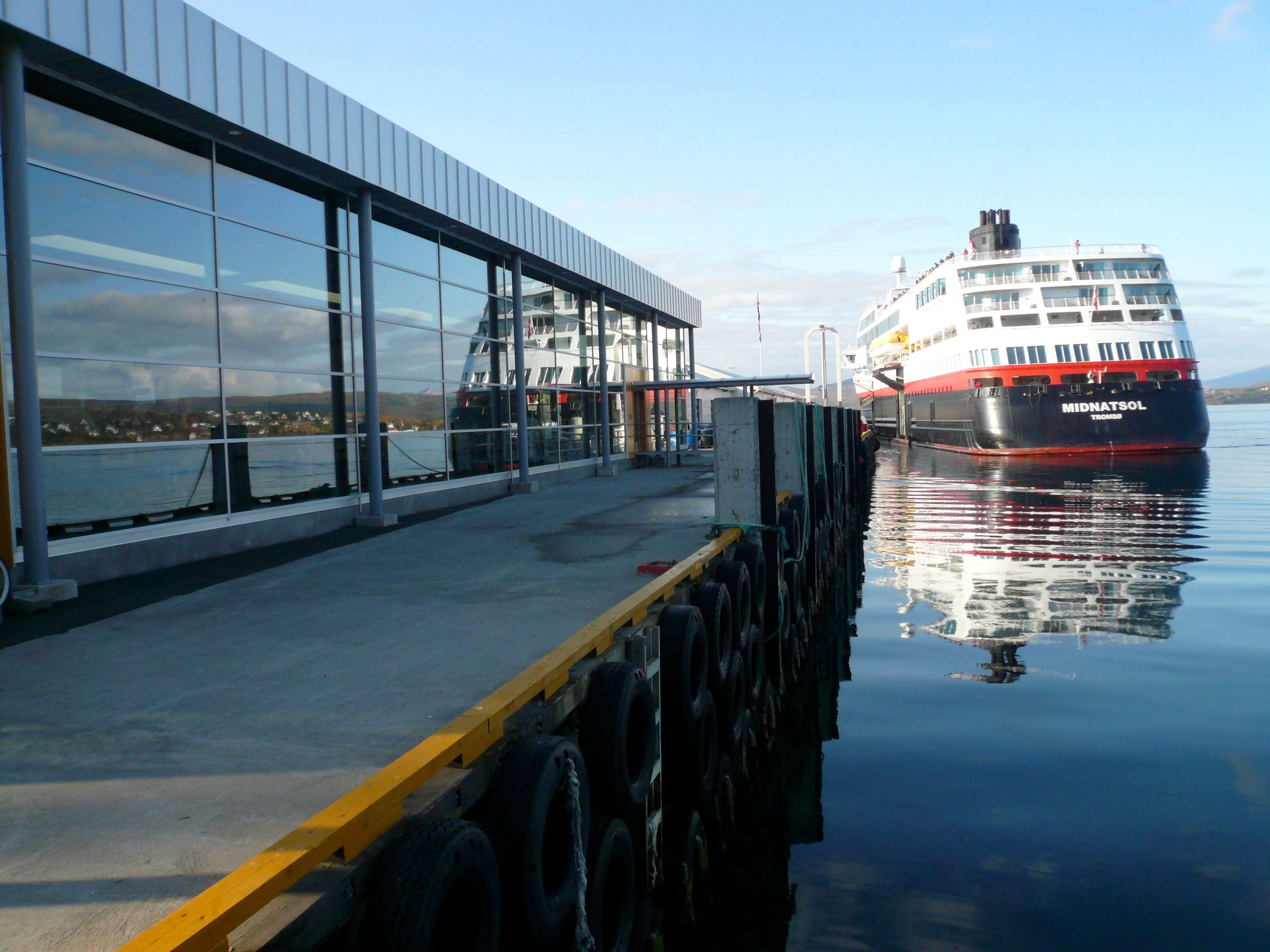 The coastal steamer approching Tromsø harbour