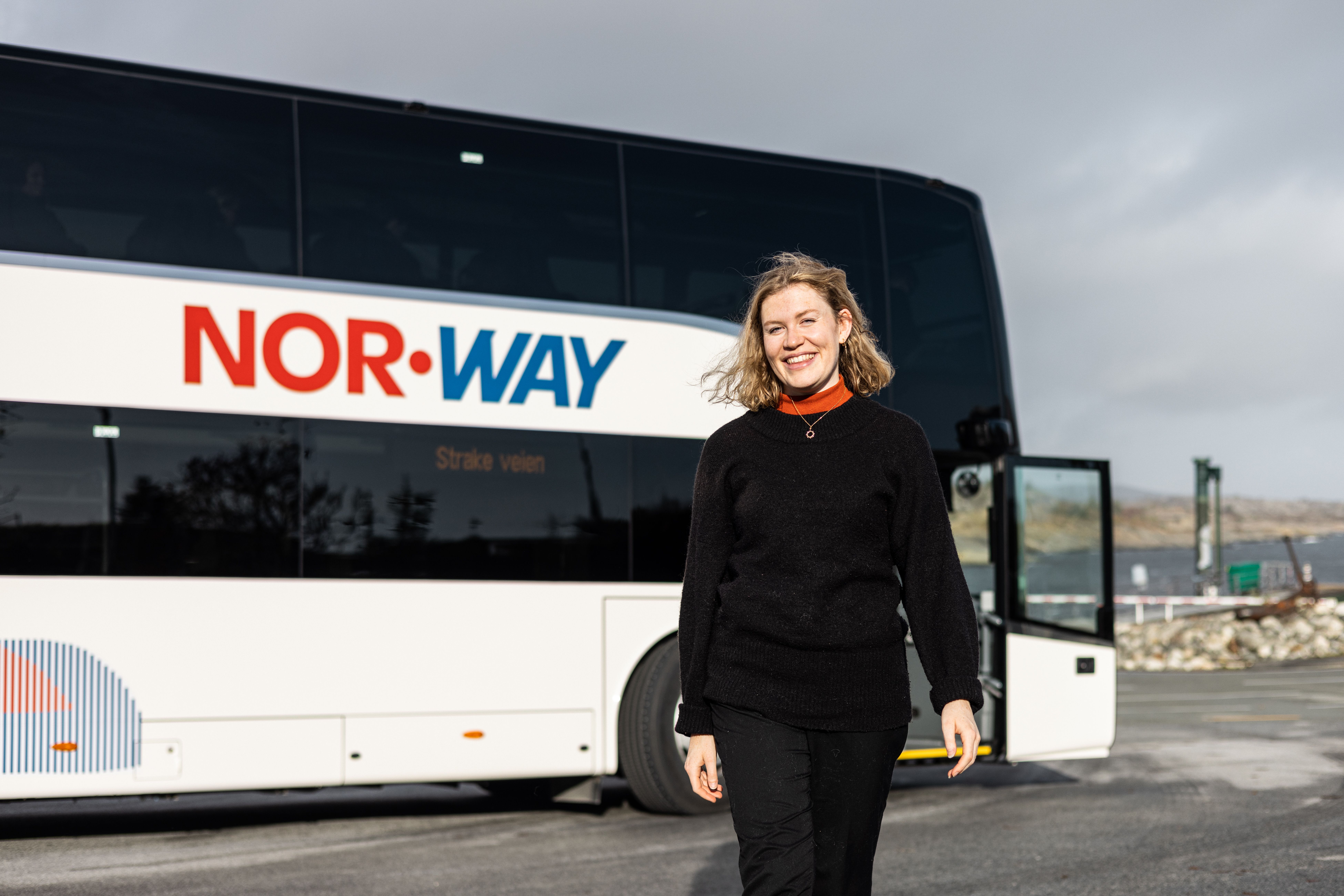 The Kystbussen's duble decker takes you quickly from Stavanger to Bergen