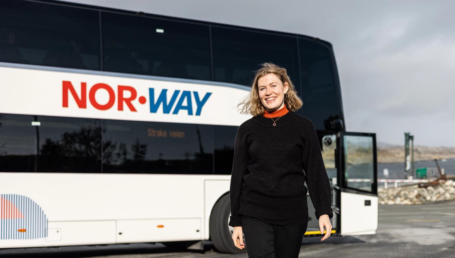 The Kystbussen's duble decker takes you quickly from Stavanger to Bergen