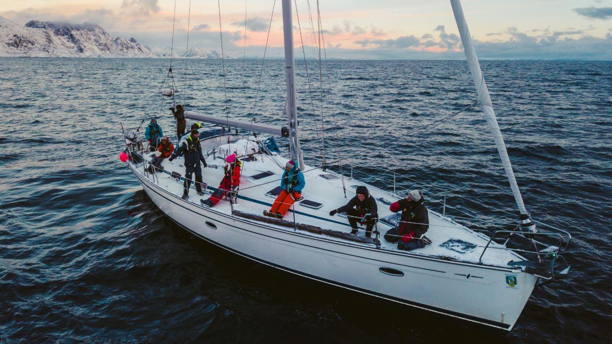 People on a sailing boat