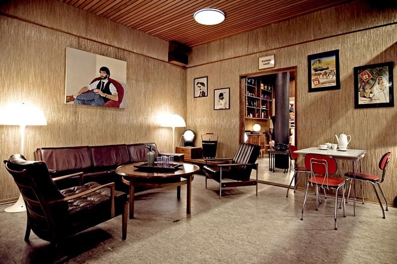 Vintage furniture as seating at Fuglen