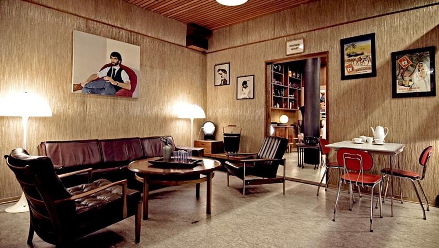 Vintage furniture as seating at Fuglen