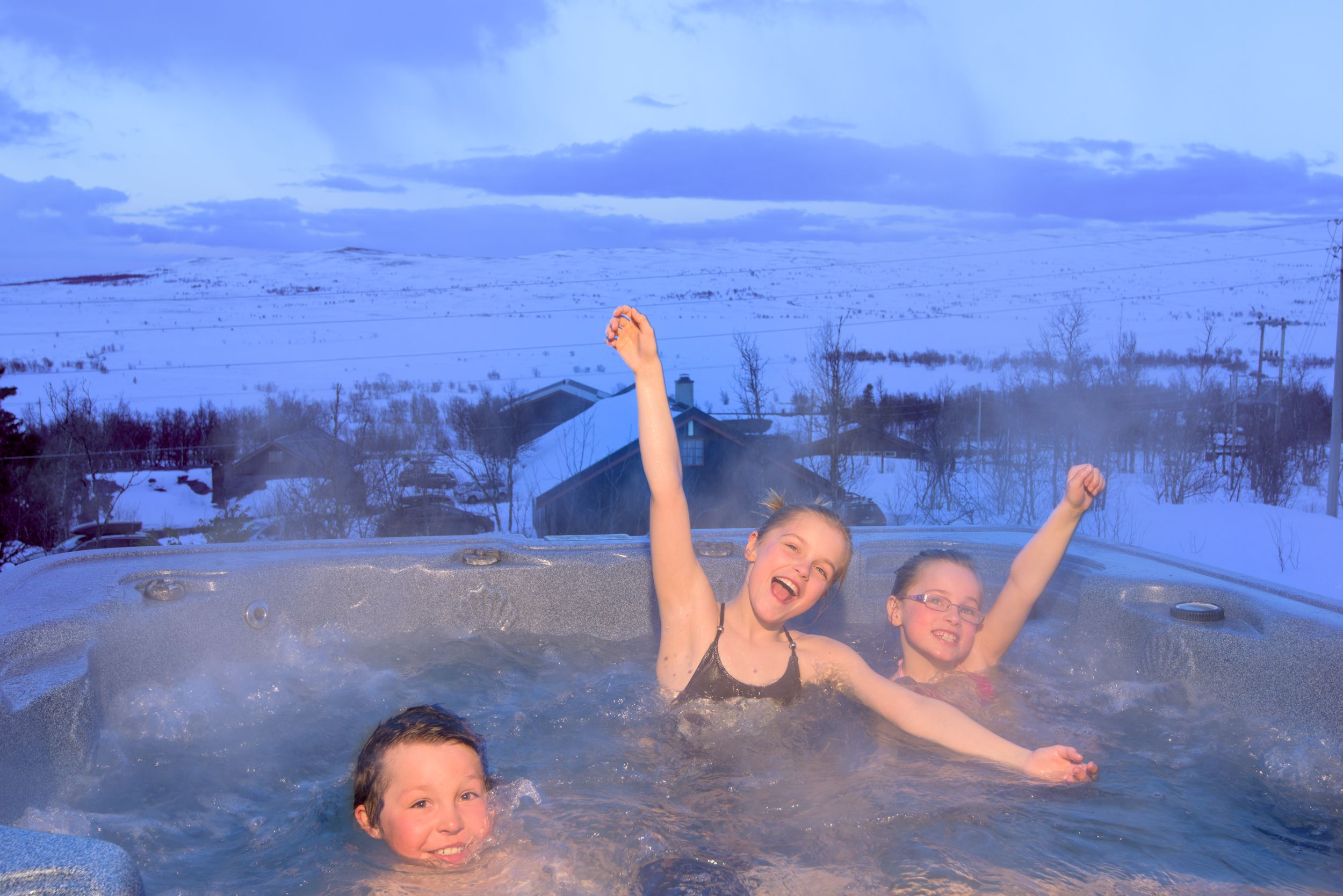 Utendøsr jacuzzi på Torsetlia