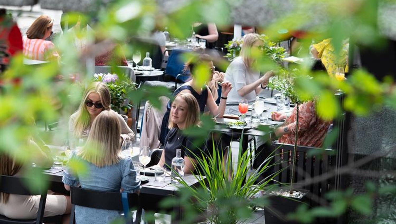 The outdoor seating.