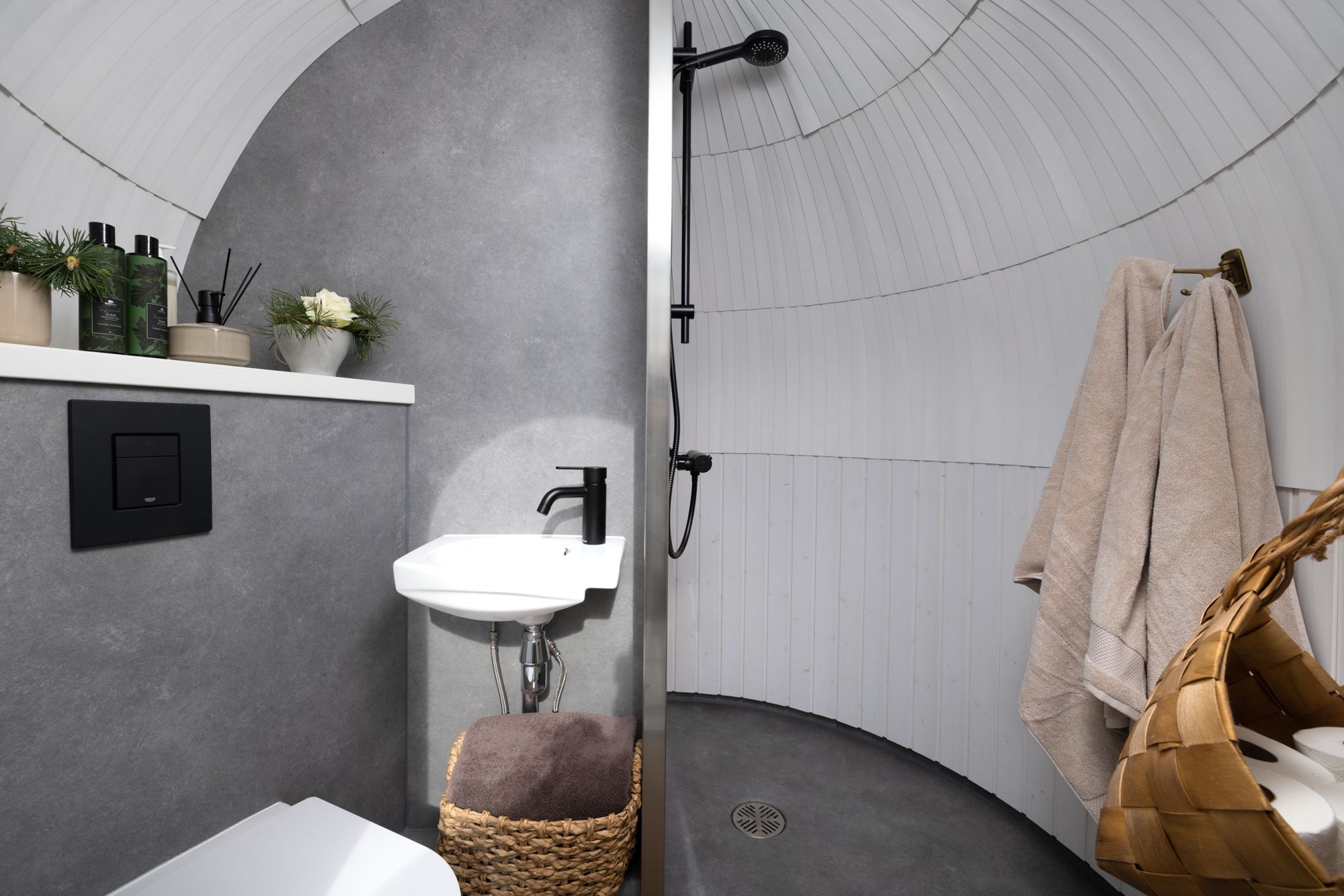 Inside shower and toilet facilities. 