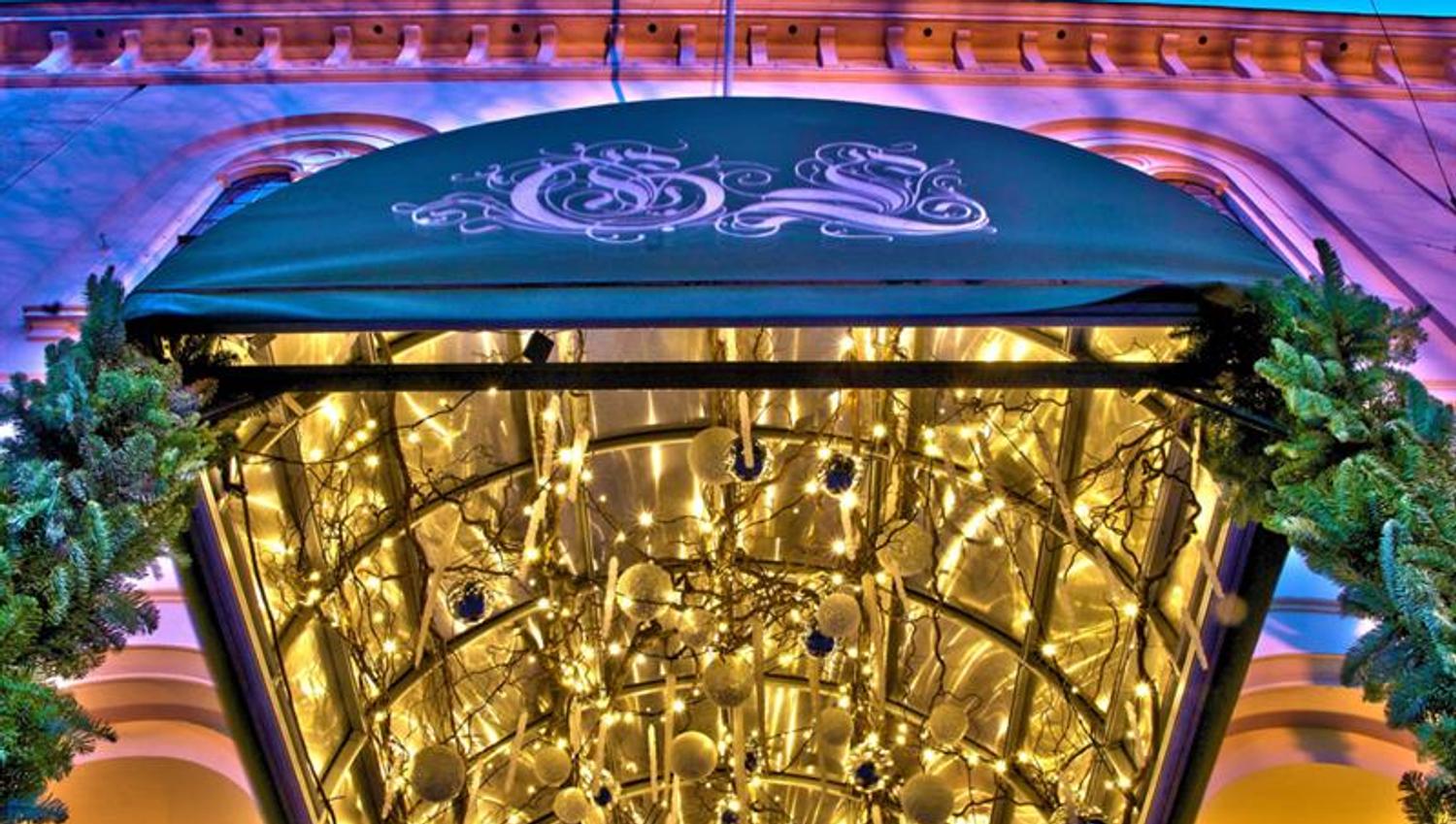 The entrance.