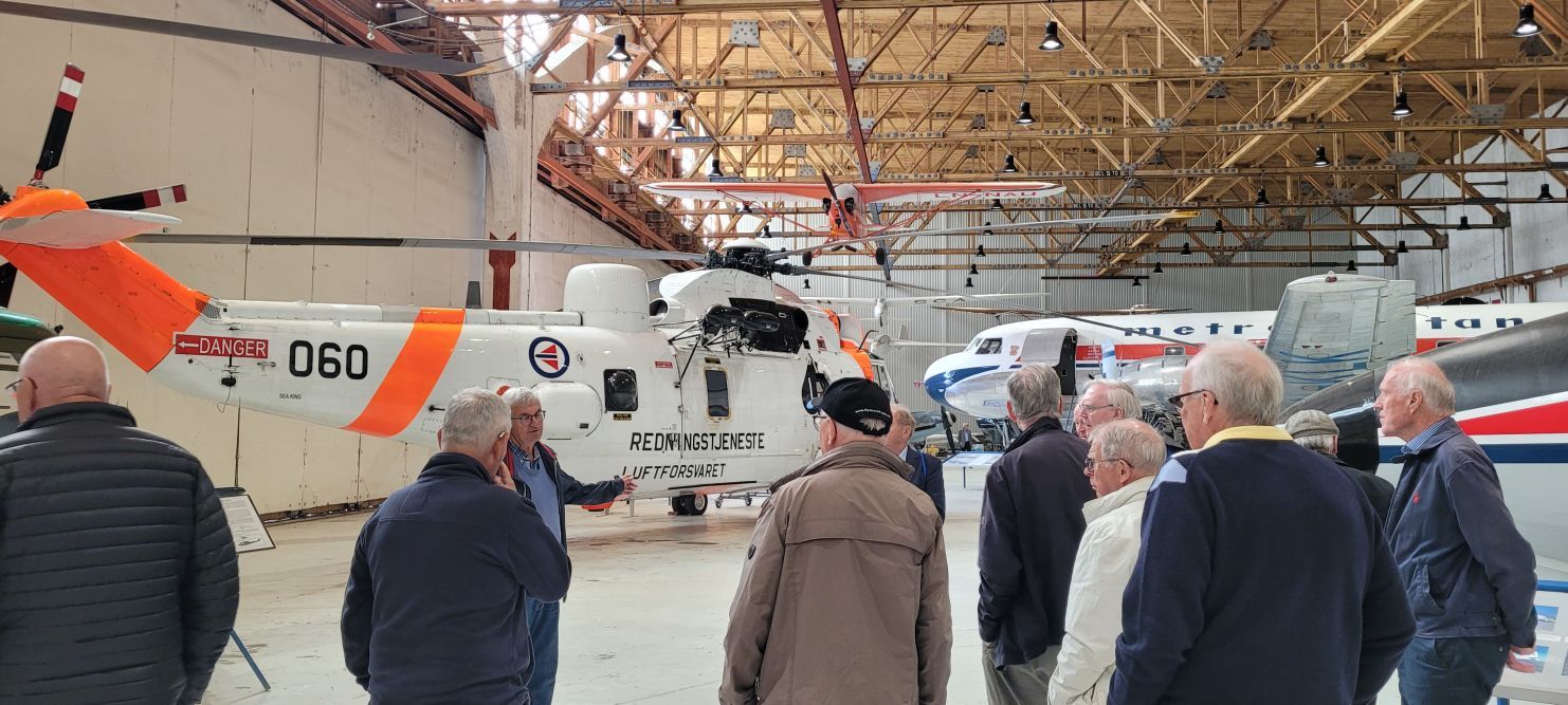 Guests on a tour of the aviation museum