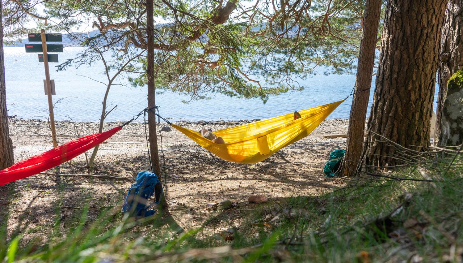 camping with a hammock at Kjeppestadbukta near Drøbak